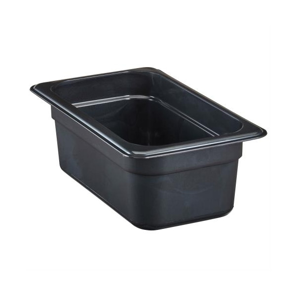 Cambro 1/4 Size 4 in Black H-Pan™ High Heat Food Pan - 44HP110