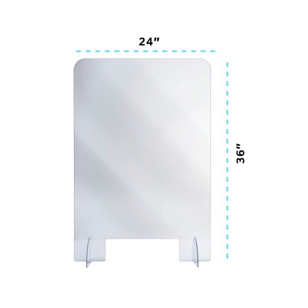 Alpine Industries 24"x 36"x 2"Clear Acrylic Sheet Table Top Protective Sneeze Guard - ALP410-2436-T