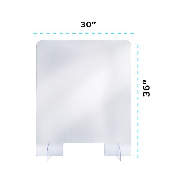 Alpine Industries 30"x 36"x 2"Clear Acrylic Sheet Table Top Protective Sneeze Guard - ALP410-3036-T