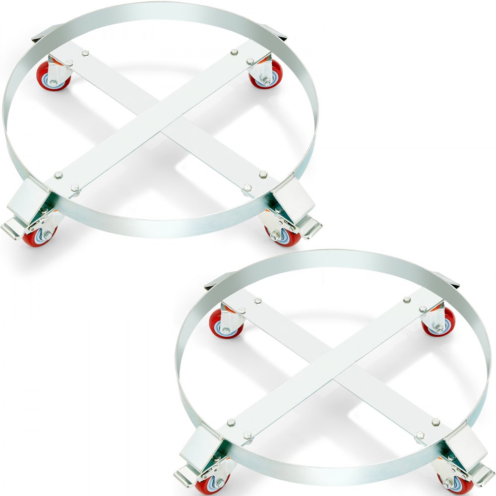 VEVOR 2PCS 55 Gallon Heavy Duty Drum Dolly, 1000 lbs Load Capacity, Barrel Dolly Cart Drum Caddy, Non Tipping Hand Truck Capacity Dollies with Steel Frame 4 Swivel Casters Wheel, for Drum Handling - DZTCJ55100042N9RAV0