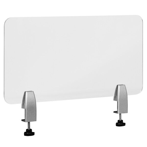Flash Furniture Clear Acrylic Desk Partition, 12"H x 23"L, Hardware Included - BR-DDIA-3058-GG