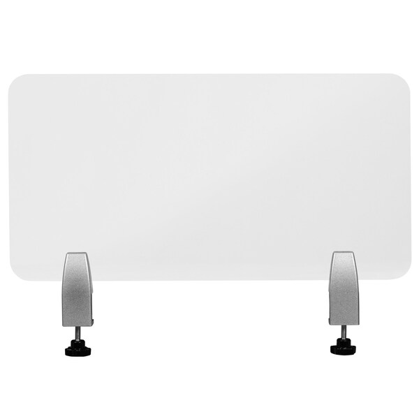 Flash Furniture Clear Acrylic Desk Partition, 12"H x 23"L, Hardware Included - BR-DDIA-3058-GG