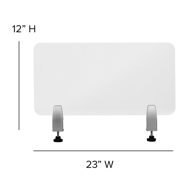 Flash Furniture Clear Acrylic Desk Partition, 12"H x 23"L, Hardware Included - BR-DDIA-3058-GG