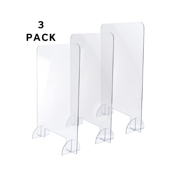 Alpine Industries 24"x 36"x 2"Clear Acrylic Sheet Table Top Protective Sneeze Guard, PK3 - ALP410-2436-T-3