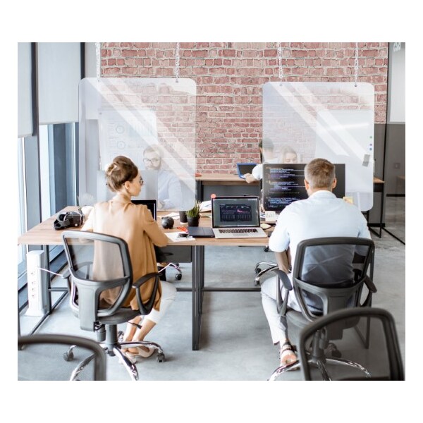 Alpine Industries 30"x 36"x 2"Clear Acrylic Sheet Hanging Protective Sneeze Guard - ALP410-3036-H