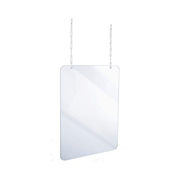 Alpine Industries 30"x 36"x 2"Clear Acrylic Sheet Hanging Protective Sneeze Guard - ALP410-3036-H
