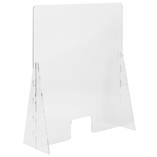 Flash Furniture Acrylic Free-Standing Register Shield / Sneeze Guard, 35"H x 42"L - BR-ASLF-3542-GG