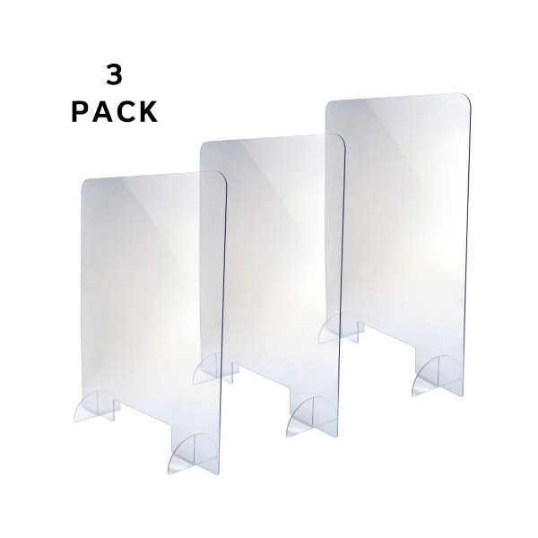 Alpine Industries 30"x 36"x 2"Clear Acrylic Sheet Table Top Protective Sneeze Guard, PK3 - ALP410-3036-T-3