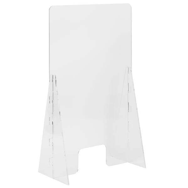 Flash Furniture Acrylic Free-Standing Register Shield / Sneeze Guard, 24"H x 42"L - BR-ASLF-2442-GG