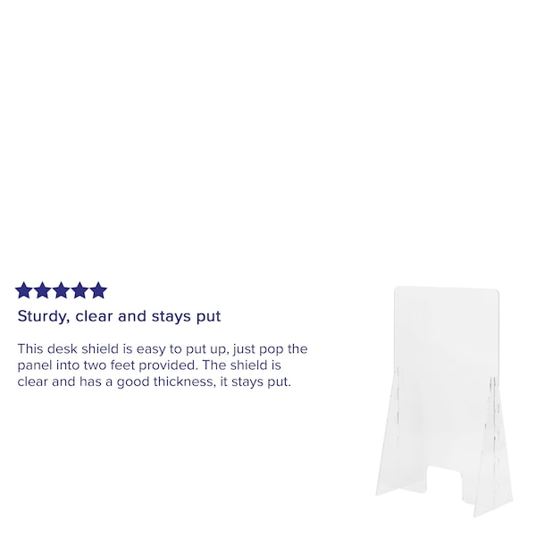 Flash Furniture Acrylic Free-Standing Register Shield / Sneeze Guard, 24"H x 42"L - BR-ASLF-2442-GG