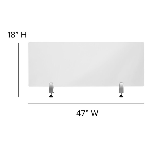 Flash Furniture Clear Acrylic Desk Partition, 18"H x 47"L, Hardware Included - BR-DDIA-45119-GG