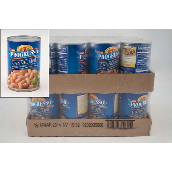 Progreso Vegetales enlatados Frijoles Cannellini de Riñón Blanco 15 oz., Paquete de 24 - 41196-02035