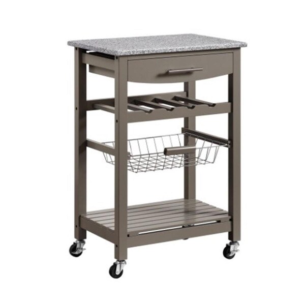 Linon Home Decor Products Roger Gray Kitchen Island Granite Top - KI090GRY01U