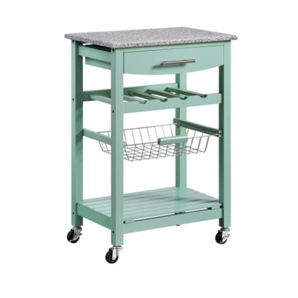 Linon Home Decor Products Roger Green Kitchen Island Granite Top - KI089GRN01U