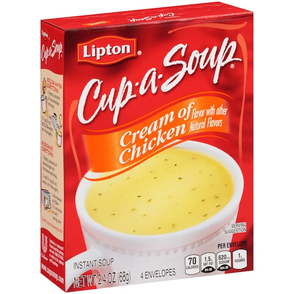 Sopa en taza Lipton Cup-A-Soup con Pollo y Bolsa de Carne 12 2.4 oz., PK12 - 01481