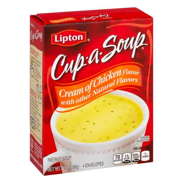 Sopa en taza Lipton Cup-A-Soup con Pollo y Bolsa de Carne 12 2.4 oz., PK12 - 01481