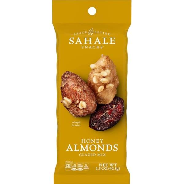 Botana de almendras bañadas en miel Sahale Snacks Folgers, Mezcla de Botanas, 18 paquetes - SMU00327