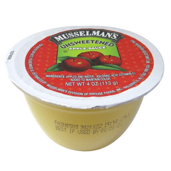 Tazas de puré de manzana sin endulzar de Musselman's de 4 oz., Paquete de 72 - FFASN0500MUS01