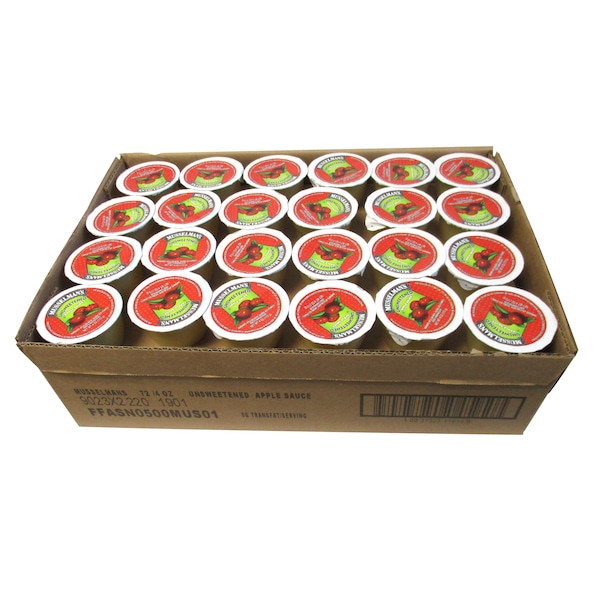 Tazas de puré de manzana sin endulzar de Musselman's de 4 oz., Paquete de 72 - FFASN0500MUS01