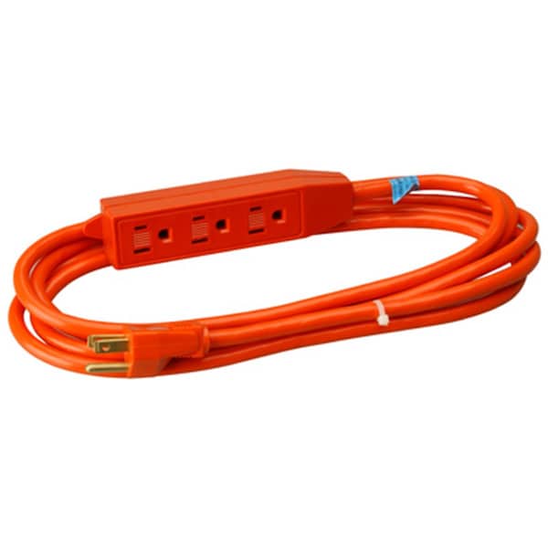 Master Electronics 04006ME 9 ft. Orange 3 Outlet Appliance Cord Power Center - 674424