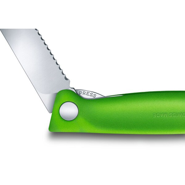 Swiss Army Brands 2024 Victorinox Kitchen Swiss Classic Foldable Paring Knife, Serrated, Green - VIC-6.7836.F4B