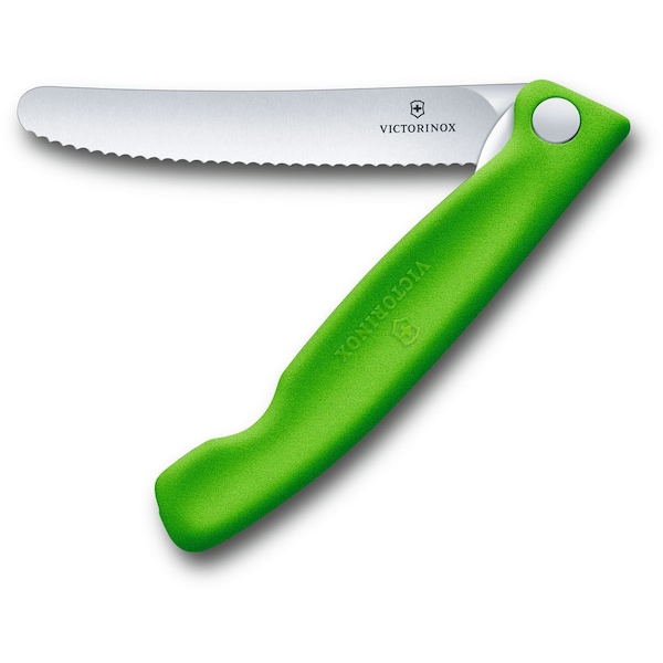 Swiss Army Brands 2024 Victorinox Kitchen Swiss Classic Foldable Paring Knife, Serrated, Green - VIC-6.7836.F4B