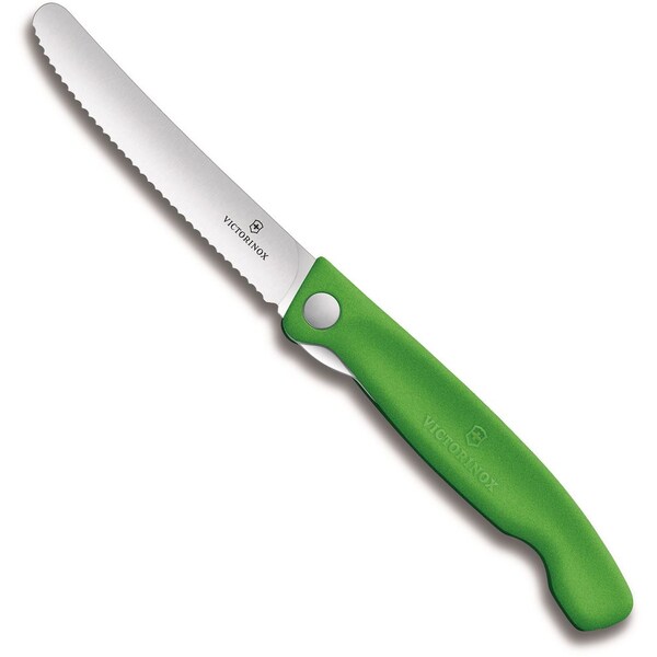 Swiss Army Brands 2024 Victorinox Kitchen Swiss Classic Foldable Paring Knife, Serrated, Green - VIC-6.7836.F4B