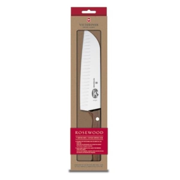 Swiss Army Brands Victorinox 6.8520.17Rus3 Kitchen Wood Santoku 7In Granton Blade, 10.75In Width At Handle Wood - VIC-6.8520.17-X3