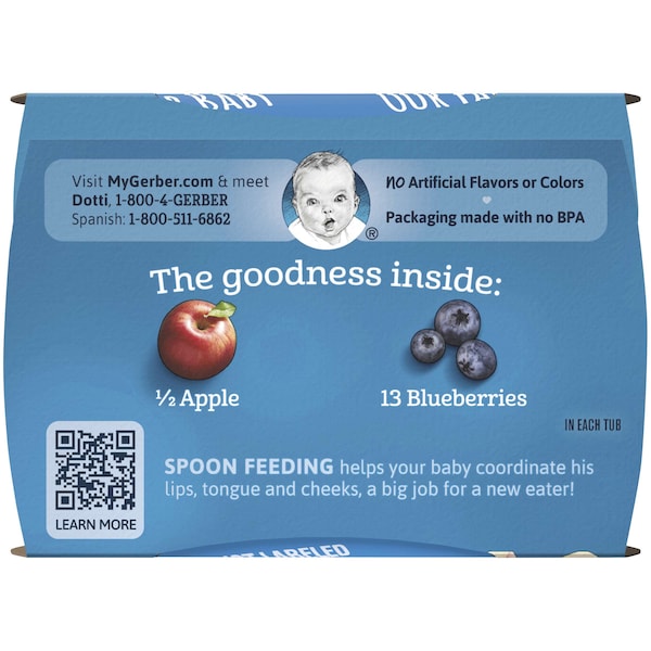 Alimentos para bebés Gerber 2nd Foods Manzana Arándano 4 oz., PK16 - 00015000076641