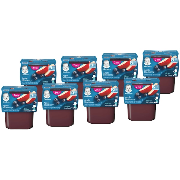 Alimentos para bebés Gerber 2nd Foods Manzana Arándano 4 oz., PK16 - 00015000076641