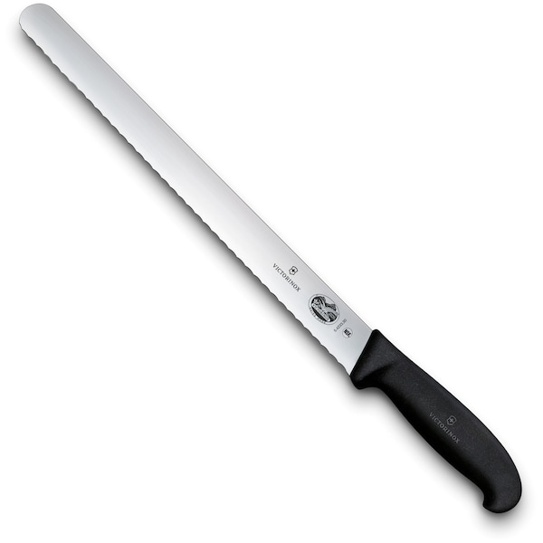 Swiss Army Brands 40641 Kitchen Fibrox Pro Black Slicing - Serrated, 12In Roast Beef Blade, 10.25In Width At Handle - VIC-5.4233.30