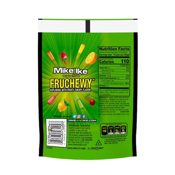 Mike & Ike Mike y Ike 10 oz. Bolsa de pie de frutas originales, PK8 - 7097049291