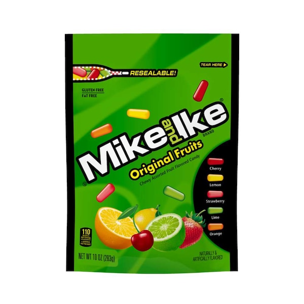 Mike & Ike Mike y Ike 10 oz. Bolsa de pie de frutas originales, PK8 - 7097049291