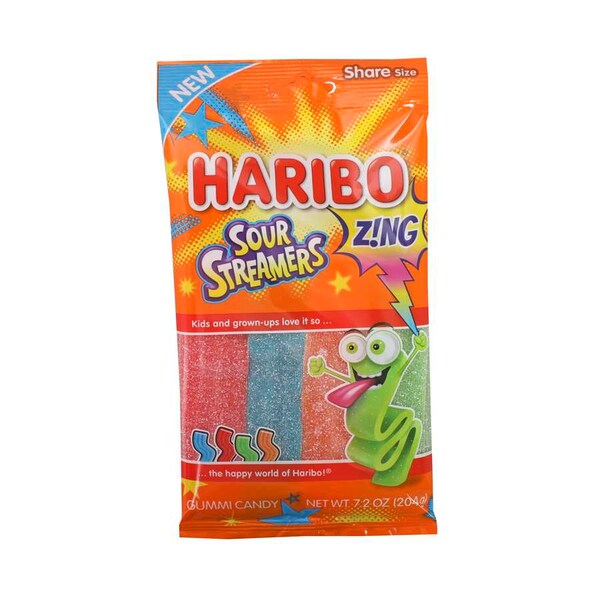 Caramelos agrios de tiras Haribo Haribo 7.2 oz., paquete de 14 - 75006.
