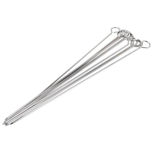 Omaha 10 Pc Skewers, 15 in L, Stainless Steel, Stainless Steel - BBQ-37243B