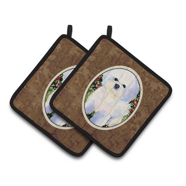 Carolines Treasures Bichon Frise Pair of Pot Holders, 7.5 x 3 x 7.5 in. - SS8914PTHD