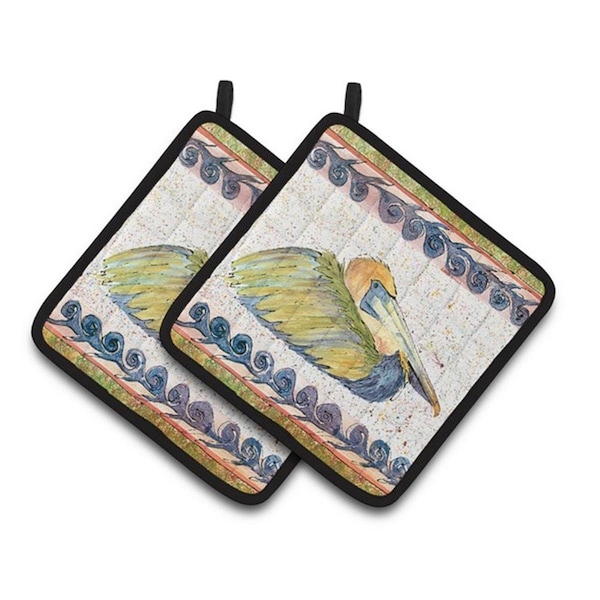 Carolines Treasures Bird - Pelican Pair of Pot Holders, 7.5 x 3 x 7.5 in. - 8053PTHD