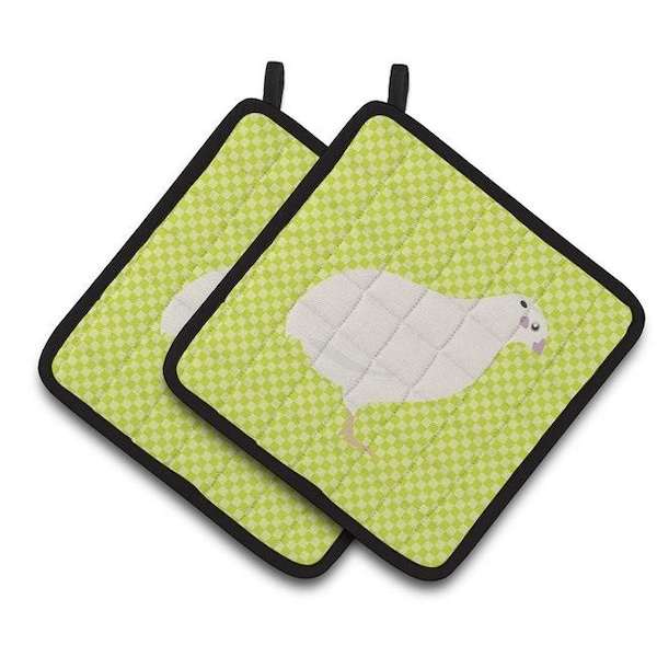 Carolines Treasures Carolines Treasures BB7783PTHD Texas Quail Green Pair of Pot Holders - BB7783PTHD