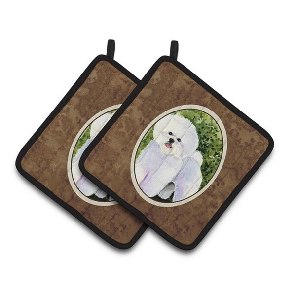 Carolines Treasures Bichon Frise Pair of Pot Holders, 7.5 x 3 x 7.5 in. - SS8712PTHD