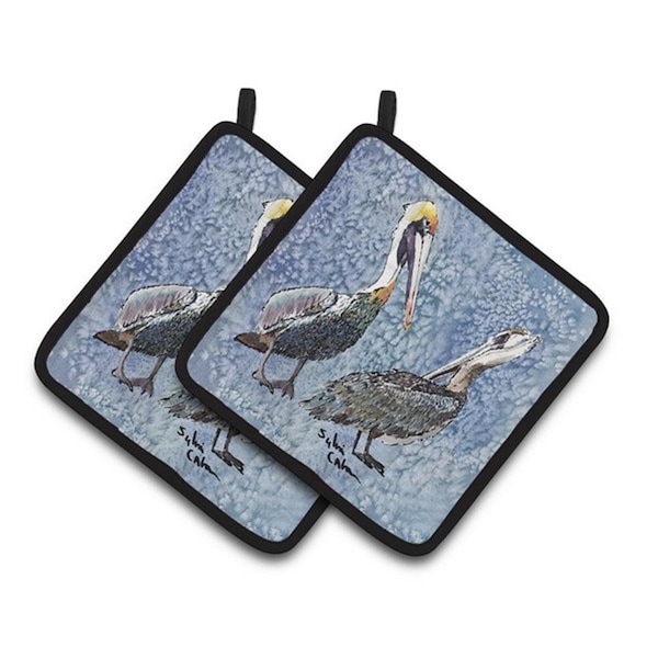 Carolines Treasures Pelican Pair of Pot Holders, 7.5 x 3 x 7.5 in. - 8409PTHD