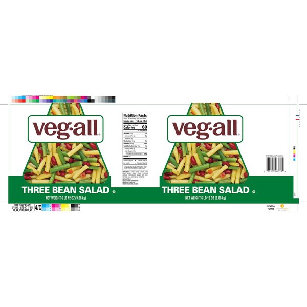 Veg-All Ensalada de Tres Frijoles 108 oz., Paquete de 6 - F003710006053