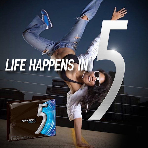 5 Gum Gum, 5 Cobalt, sin azúcar, 10 paquetes - 21265