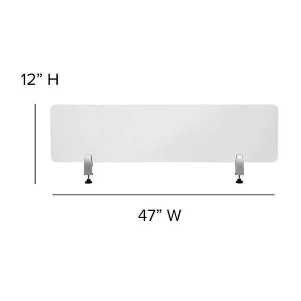 Flash Furniture Clear Acrylic Desk Partition, 12"H x 47"L, Hardware Included - BR-DDIA-30119-GG