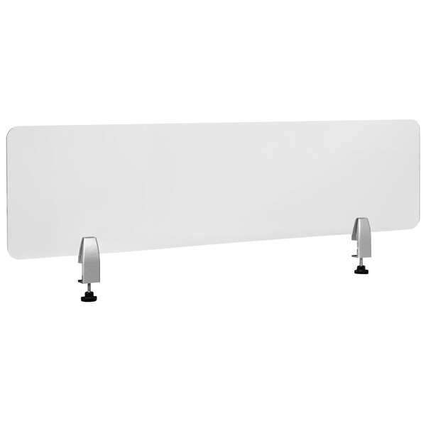 Flash Furniture Clear Acrylic Desk Partition, 12"H x 47"L, Hardware Included - BR-DDIA-30119-GG