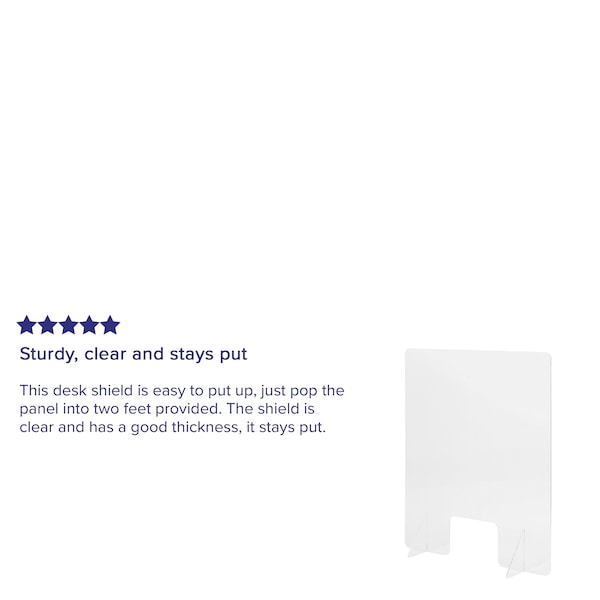 Flash Furniture Acrylic Free-Standing Register Shield / Sneeze Guard, 32"H x 40"L - BR-ASLF-3240-GG