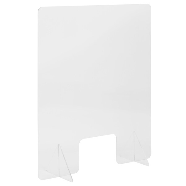 Flash Furniture Acrylic Free-Standing Register Shield / Sneeze Guard, 32"H x 40"L - BR-ASLF-3240-GG