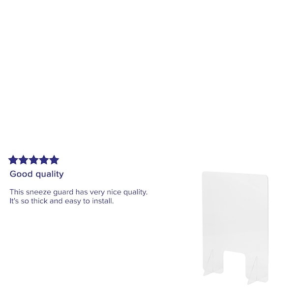 Flash Furniture Acrylic Free-Standing Register Shield / Sneeze Guard, 33"H x 24"L - BR-ASLF-3324-GG