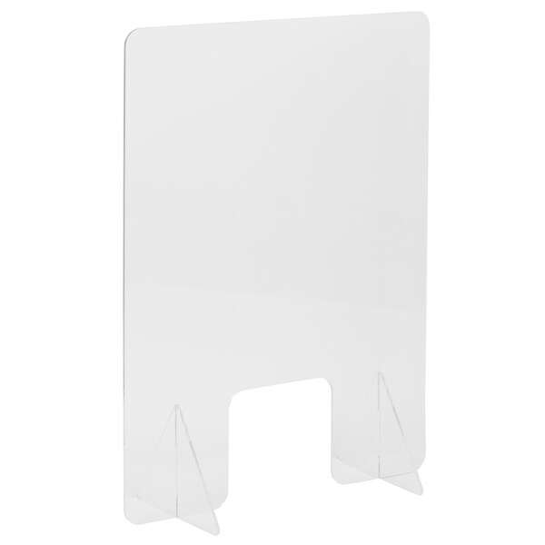 Flash Furniture Acrylic Free-Standing Register Shield / Sneeze Guard, 33"H x 24"L - BR-ASLF-3324-GG