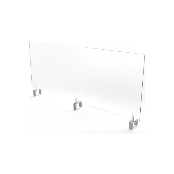 Ghent Ghent Partition Extender 59"W x 24"H, Frosted Thermoplastic w/ Attached Clamp - PEF2459-A