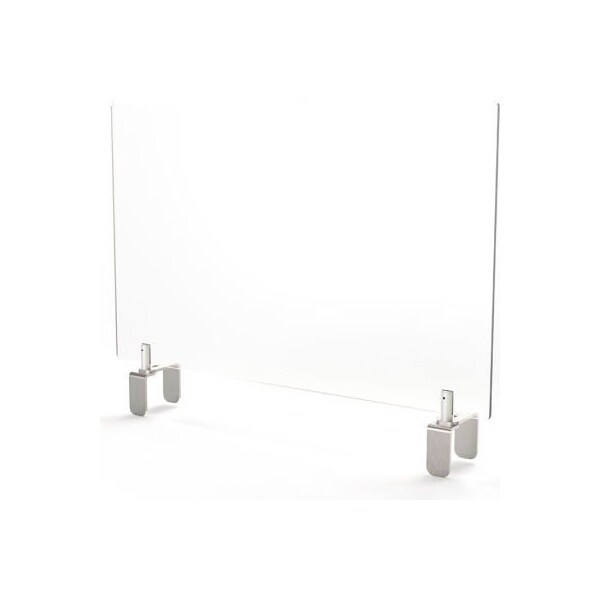 Ghent Ghent Partition Extender 29"W x 30"H, Frosted Thermoplastic w/ Attached Clamp - PEF3029-A